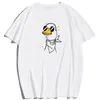 2022 drôle hommes t-shirts surdimensionné streetwear lunettes de soleil dessin animé canard été à manches courtes coton hauts amples t-shirts garçon fille CX220421