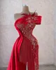Blygsam röd båthals illusion mini aftonklänningar tofsar fjädrar kristaller prom klänningar pärlor kändis kvinnor formella festtävling klänningar