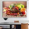 Légumes et Fruits dans le panier cuisine toile peintures décor affiche et impressions photo de nourriture verte pour la décoration de salle à manger