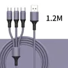 3 في 1 كابلات شحن لسامسونج ملاحظة 20 S20 مايكرو USB نوع C شاحن الحبل