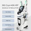 Cryo EMS Slimming Machine Emslim och Cryolipolysis 2 I 1 Muscle Sculpting Muscle Trainer Hi-EMT 40K RF Fat Freeze Body Shaping Weight Loss Beauty Salon Equipment