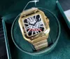 KI 新着高品質腕時計マンクラシッククォーツムーブメントメンズ腕時計デザイナーステンレス鋼ブレスレット新着腕時計ギフトスケルトンフェイス 090