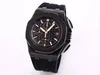 Montre de Luxe Mens Quartz Black Watch 44 mm Wristwatch Sapphire Ultra Luminal 5ATM Water Luminous montres