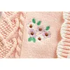 Combinaisons printemps automne bébé filles à manches longues barboteuses combinaison vêtements broderie enfants fille tricot barboteusescombinaisons