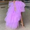 Lavender High Low Tulle Skirts Street Custom Made Long Tiered Women To Party Female Maxi 220317