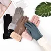 Cinq doigts gants hiver femmes cyclisme en plein air épaissir coupe-vent chaud pour mignon imperméable écran tactile conduite mitaines