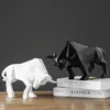 Dekorativa föremål Figurer Yuryfvna Morden Geometric Bull Staty Ornament Cafe Cattle Sculptures Animal Abstract El Home DecorationDecor