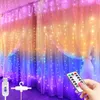 Strings LED Rainbow Curtain Fairy String Lights Remote Control USB Garland Lamp For Home Bedroom Window Holiday Christmas DecorationLED