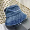 Hiver Denim Bucket Chapeaux Beanie Fashion Designer Cap Avec Lettres 4 Saison Casquettes De Baseball Casquets Noir Bleu Haute Qualité