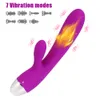 Kanin vibrator kvinnlig vattentät g spot clitoris stimulator vagina massager 7 hastighet uppvärmning dildo sexiga leksaker för kvinnor