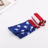 Flag Star Striped Arm Sleeve Thumbhole Gloves Sleeves Knee High Stockings Set for Cosplay Christmas Fingerless Stretchy Gloves Socks