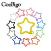 Keychains Star Keyring Keychain Keyfob Key Holder Charm Pendant DIY Gift Jewelry Making Accessories Double Jump Metal Candy Macron Color Mir