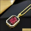 Pendant Necklaces Bling Hip Hop Jewelry Necklace Rock Rap Chain Iced Out Mens Drop Delivery 2021 Pendants Queen66 Dhv1N