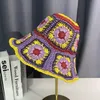 Wide Brim Hats Women Summer Flowers Handwoven Bucket Hat Japan Korea Crochet Beach Sun Sunshade Fisherman Breathable Straw HatsWi4861098