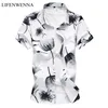 Summer Men's Shirt New Fashion Chinese Style Ink Print Short Sleeve Shirt Mens Clothes Trend Casual Flower Shirts Mens 7xl