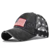 USA Cowboy Hats Trump American Baseball Caps Washed Distressed US Flags Stars Mesh Cap de192