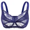 BRAS Kvinnors rena spets underwire -behå Unlined Minimizer Plus Size Lingerie 75 80 85 90 95 100 105 110 115 120 B C D E F G H BHBRAS