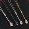 Crown Mini Teapot Necklace Spoon Pendant Necklaces Jewelry Gold Silver Black Colors For Men Women Gift