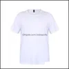 Outros têxteis têxteis domésticos Jardim sublimação em branco camiseta branca camisa de poliéster de manga curta para a tripulação DIY Roupas de pescoço Droga 2