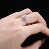 Womens Fashion 925 Sterling Silver ring 5A Cubic Zirconia Wedding Diamond Rings With Box for Women Engagement Engage Propose rings Friend Gift Size 5-10 Wholesale