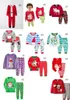 35 Styles De Noël Enfants Pyjamas Ensemble Survêtement Costume 2 pcs Tenues Père Noël Costumes Ensembles Bébé Cerf Imprimé Maison Vêtements