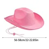 Berets Colors Cowboy Hat Hemming Felt Cowgirl Princess Birthday Party Cap Casquet lié Western Hatberets