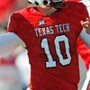 WSKT Custom College Texas Tech TTU 축구 저지 Alan Bowman Sarodorick Thompson Erik Ezukanma Henry Colombi Patrick Mahomes II Xavier White