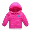 Baby Solid Hooded Down Jackets For Kids Coats Autumn Winter Girl Boy Warm Jacket Coat With Ear Children Zipper Jacket Outerwear