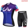 LIV Team Respirant Femmes Cyclisme À Manches Courtes Jersey Cuissard À Bretelles Ensemble D'été Ropa Ciclismo Route Racing Vêtements En Plein Air Vélo Uniforme Costume De Sport Y22062502