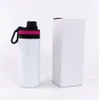 Wholesale Stock 6 Colors DIY Sublimation Blanks Tumblers White 600ml 20oz Water Bottle Mug Cups Singer Layer Aluminum Tumblers Drinking Cup With Lids ls0112