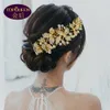 Gold Double End Inserting Comb Diamond Tiara Baroque Crystal Bridal Headwear Crown Rhinestone with Wedding Jewelry Hair Accessorie4553820