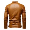 Thoshine Brand Leather Jackets Men優れた高品質のジップファッションアウターウェアジャケットスタンドカラーマン春の秋のジャケットトップL220725