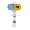 Key Rings sieraden medische cartoon vilt intrekbare badge houder pl reel verpleegster id name card tag met clip drop levering 2021 mthsss