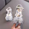 Printemps automne nouvelles filles coréennes enfants princesse chaussures décontractées dentelle arc chaussures de danse bébé filles chaussures de fête sandales d'été G220418