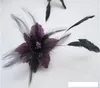 Chiffon Fabric Flower Wedding Corsage Pin Brooch With Feather Wrist Flowers Clothing Accsseries hair