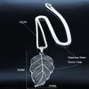 Pendant Necklaces Leaf Stainless Steel Chain Necklace Women Silver Color Pendants Jewelry Acero Inoxidable Joyeria Mujer N564S02Pendant Godl