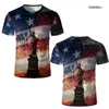 Été décontracté à manches courtes drapeau américain style rétro intéressant statue de la liberté col rond T-shirt Street casual 3D T-shirts 220614