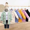 2022 Autumn Winter Clothes for Girls Denim Plus Velvet Jacket Ny tonåring Fashion päls krage förtjockad midja bomullsjacka J220718