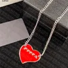 Designer Heart Pendant Letter Printed Necklace Women Men Hip Hop Necklace Silver Chain Necklaces For Party