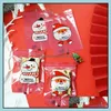 Present Wrap 100pcs God Jul ägg Yolk Biscuit Cookie Tvål Väskor Mung Bean Cake Bakning Förpackning Tätning Hine DIY Handgjorda Party Drop Delivery