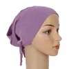 Beanie/Skull Caps Arab Muslim Cap Turban Modal Elastic Bottom Tie Rope Hijab Pure Color Adjustable Head Wrap For Women Bandage Davi22
