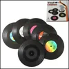 Retro Home Table Cup Mat 4Pcs / Set 6Pcs / Set Creativo Cd Record a forma di caffè Bevanda Tè Tovaglietta Sottobicchieri in vinile Colore casuale Hha720 Drop Deliv