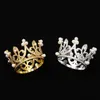 Dining Mini Crown Princess Topper Crystal Pearl Tiara Children Hair Ornaments for Wedding Birthday Party Cake Decorating Tools B032