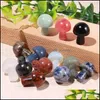 Stone Loose Beads Bijoux Mini Mushroom Gemles Figurine Naturel sculpt￩e Artisanat d￩cor Quartz Gu￩rison Crystal Statue Ornement Livraison Drop Livraison