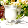 All'ingrosso- Resistenza al calore a doppia parete in vetro creativo Mubi di latte BOTTA COW Coffee da latte da 250 ml