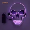 Halloween Horror Mask Led świecące maski Oczyszczanie masek Kostium tuszu wyborczego DJ Party Light Up Maski Glow w ciemnych 10 kolorach F0801