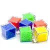 Fidget Speelgoed Kinderen Puzzel Maze Cube 3cm Sleutelhanger Roterende Bead Maze Decompression Toy Sleutelhanger