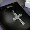 Iced Out Cross Pendant Necklace Mens Hip Hop Necklace Jewelry Womens Vintage Sweater Chain Necklaces