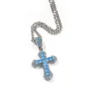 Сияющий квадратный циркон кросс -подвесные ожерелья украшения хип -хоп мужчины женщины любить дар религиозные украшения