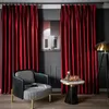Cortina cortina draxas retro espessadas de luxo de luxo blecaout vermelho chinês home bb cor de fundo sólida cortina de cortina